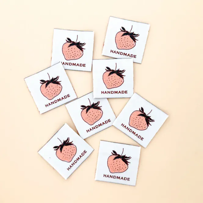 Hovedbilde Peach berry woven labels 8 pk.